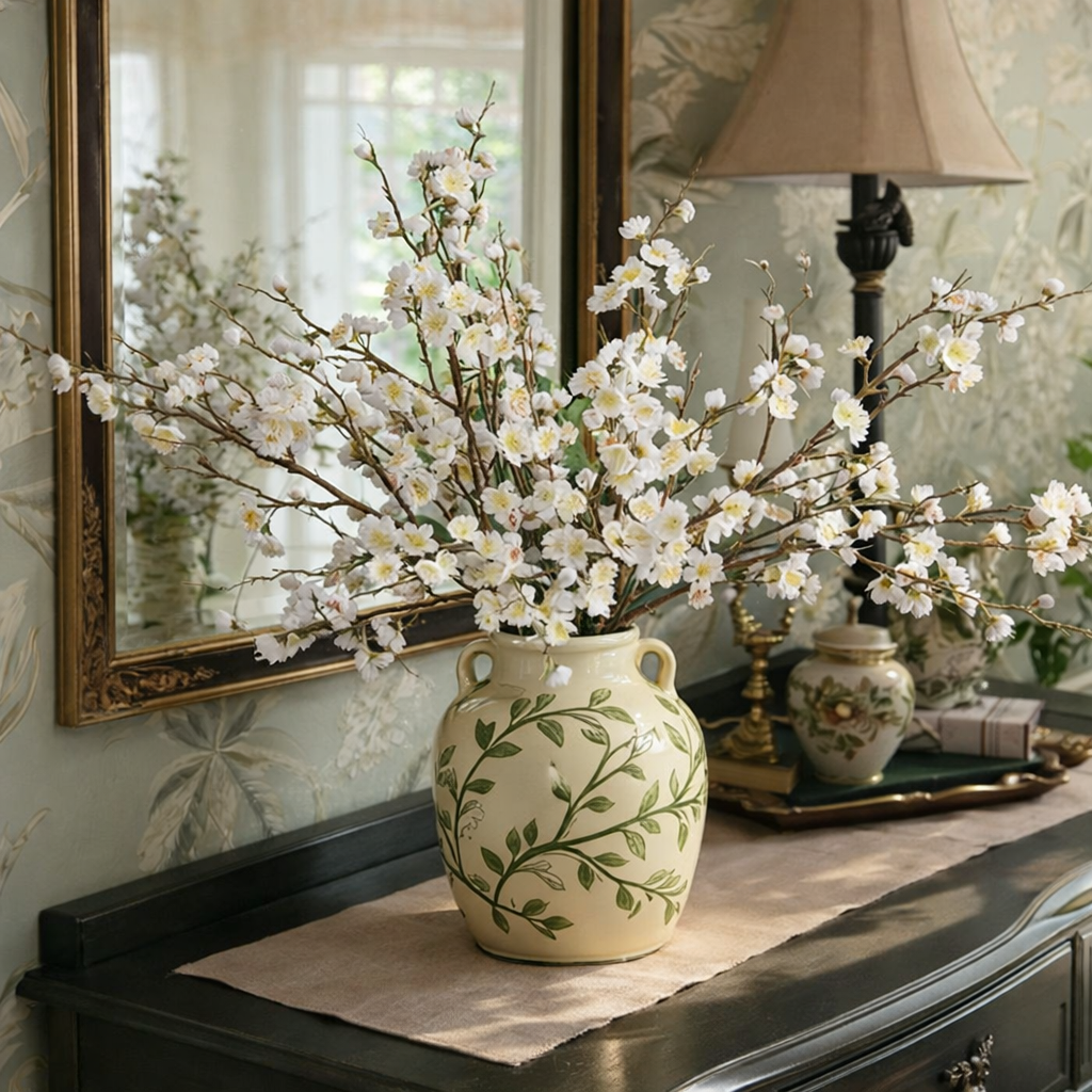 5 Stems Artificial Cherry Blossom Branches Spring Indoor Decoration